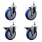 Service Caster 5 Inch Blue Polyurethane 12 Inch Threaded Stem Caster Set 2 Brakes SCC SCC-TS20S514-PPUB-BLUE-121315-2-PLB2 - alternate 1